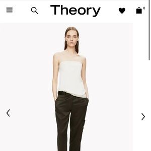 Theory Zalballa vintage satin strapless top